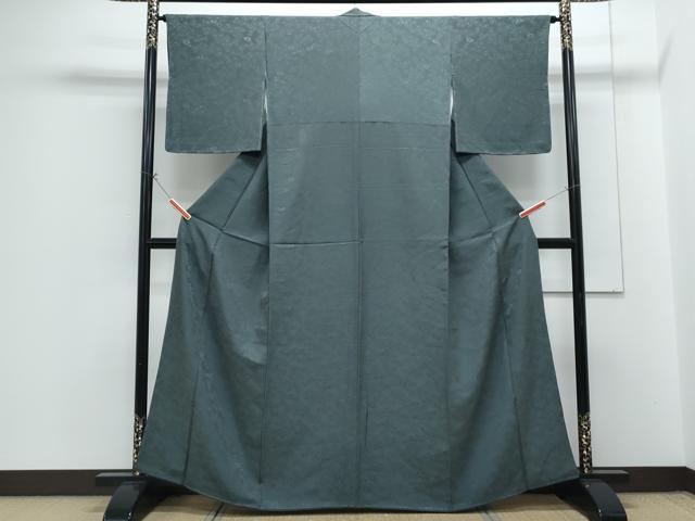 平和屋着物■上質な色無地　枝花地紋　革色　正絹　逸品　CABG8723th