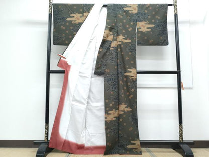 平和屋着物■小紋　エ霞毎花文　洗える着物　CABG8735th