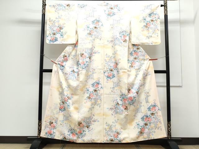 平和屋着物■小紋　花車文　洗える着物　CABG8740th