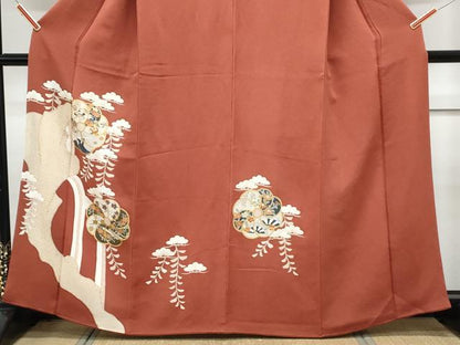 平和屋着物■訪問着　駒刺繍　宝尽くし花文　金彩　鬼しぼ縮緬　正絹　逸品　CABG8747th