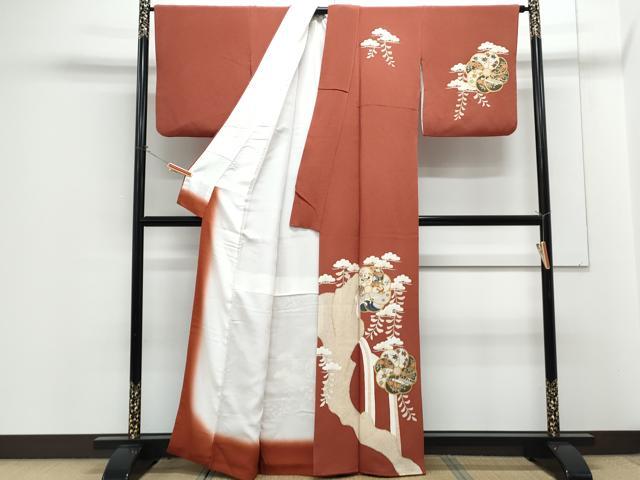 平和屋着物■訪問着　駒刺繍　宝尽くし花文　金彩　鬼しぼ縮緬　正絹　逸品　CABG8747th
