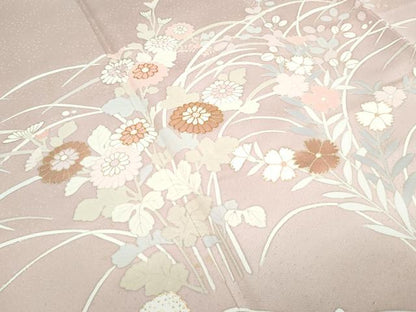平和屋着物■訪問着　駒刺繍　草花文　暈し染め　金彩　正絹　逸品　CABG8751th