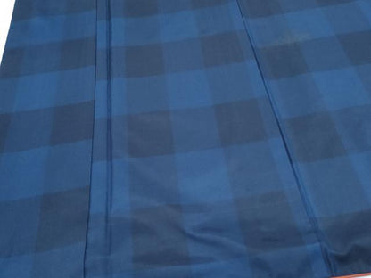 平和屋着物■本場縞大島紬　市松文　正絹　逸品　CABG8756th