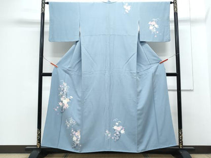 平和屋着物■訪問着　友禅　片輪車花文　正絹　逸品　CABG8758th