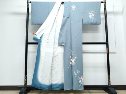 平和屋着物■訪問着　友禅　片輪車花文　正絹　逸品　CABG8758th