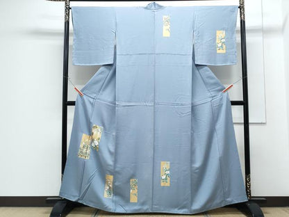 平和屋着物■訪問着　短冊花文　金彩　正絹　逸品　CABG8759th