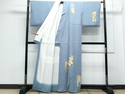 平和屋着物■訪問着　短冊花文　金彩　正絹　逸品　CABG8759th