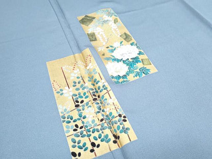 平和屋着物■訪問着　短冊花文　金彩　正絹　逸品　CABG8759th