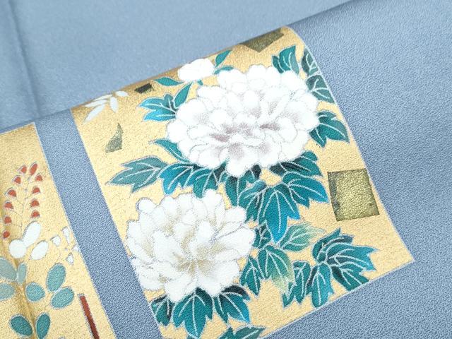 平和屋着物■訪問着　短冊花文　金彩　正絹　逸品　CABG8759th