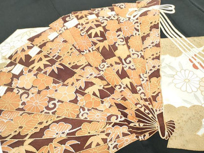 平和屋着物■豪華黒留袖　駒刺繍　桧扇花文　金彩　正絹　逸品　CABG8763th