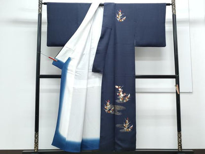 平和屋着物■訪問着　刺繍　草花文　金彩　正絹　逸品　CABG8766th