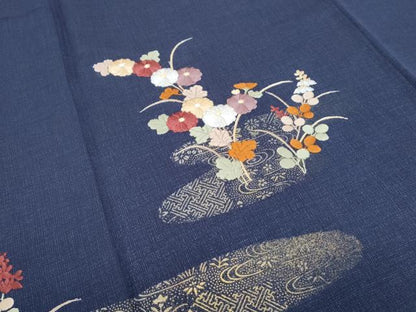 平和屋着物■訪問着　刺繍　草花文　金彩　正絹　逸品　CABG8766th