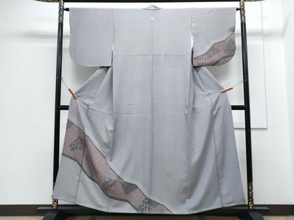 平和屋着物■訪問着　江戸小紋　道長切嵌吉祥文　鮫小紋柄　正絹　逸品　CABG8768th
