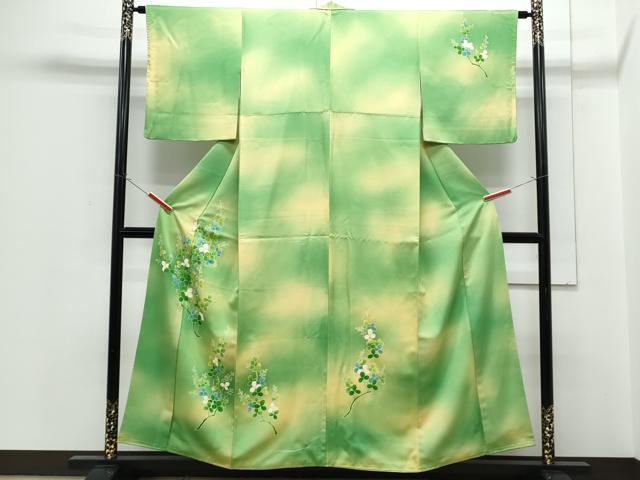 平和屋着物■訪問着　刺繍　草花文　暈し染め　正絹　逸品　CABG8776th