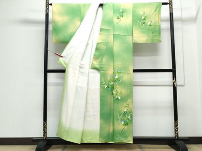平和屋着物■訪問着　刺繍　草花文　暈し染め　正絹　逸品　CABG8776th