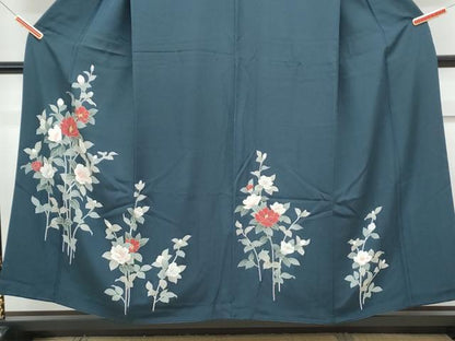 平和屋着物■訪問着　友禅　枝椿　金彩　正絹　逸品　CABG8777th