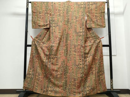 平和屋着物■上質な小紋　吉祥花文　正絹　逸品　CABG8779th