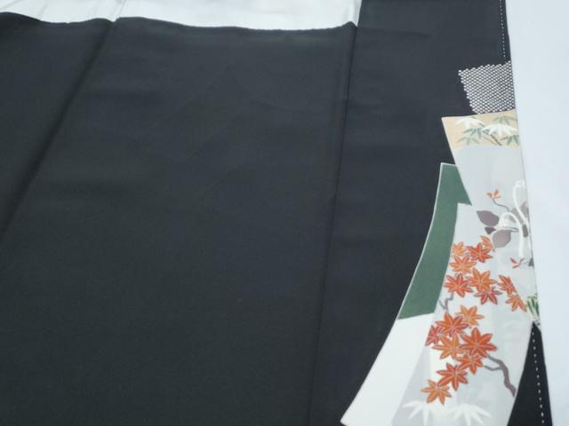 平和屋着物■豪華黒留袖　駒刺繍　短冊花文　金彩　正絹　逸品　CABG8784th