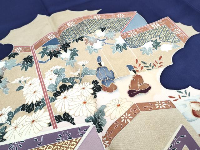 平和屋着物■訪問着 刺繍 屏風人物花文 金彩 正絹 逸品 CABG8794th