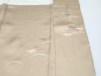 平和屋着物●訪問着　駒刺繍　松竹梅　暈し染め　金彩　正絹　逸品　CABG8796th