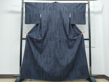 平和屋着物●本場結城紬　重要無形文化財　80亀甲　吉祥花文　正絹　逸品　CABG8797th
