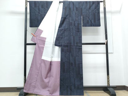 平和屋着物●本場結城紬　重要無形文化財　80亀甲　吉祥花文　正絹　逸品　CABG8797th