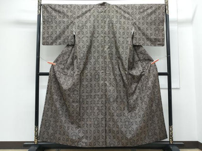 平和屋着物●本場大島紬　7マルキ　吉祥花文　正絹　逸品　CABG8800th