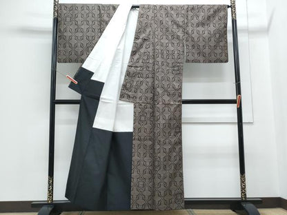 平和屋着物●本場大島紬　7マルキ　吉祥花文　正絹　逸品　CABG8800th