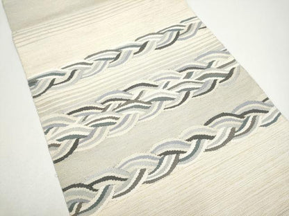 平和屋着物●八寸名古屋帯　すくい織　流水文　金糸　正絹　逸品　CABG8814hy