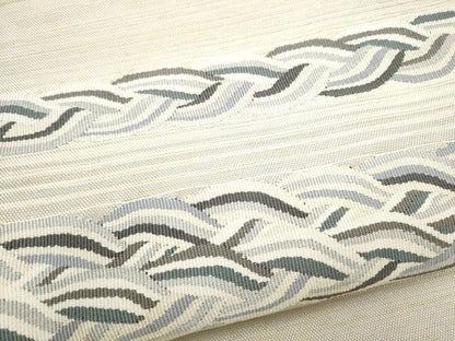 平和屋着物●八寸名古屋帯　すくい織　流水文　金糸　正絹　逸品　CABG8814hy