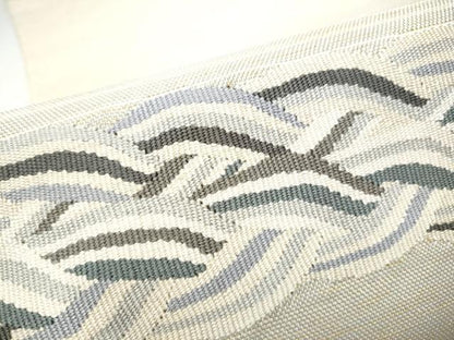平和屋着物●八寸名古屋帯　すくい織　流水文　金糸　正絹　逸品　CABG8814hy