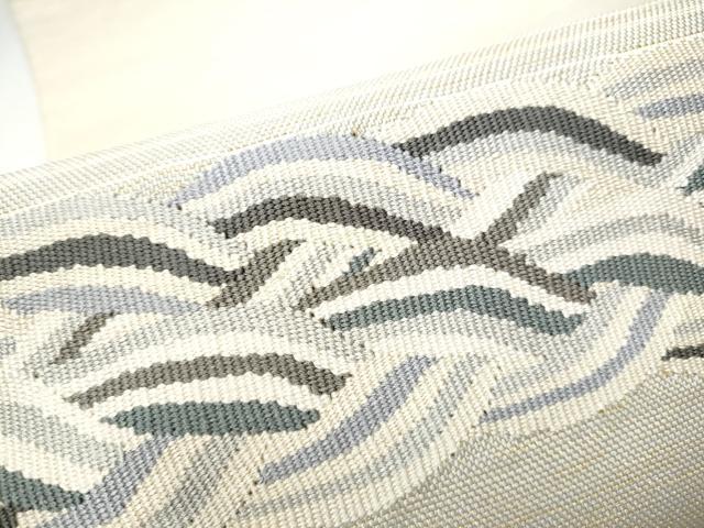 平和屋着物●八寸名古屋帯　すくい織　流水文　金糸　正絹　逸品　CABG8814hy