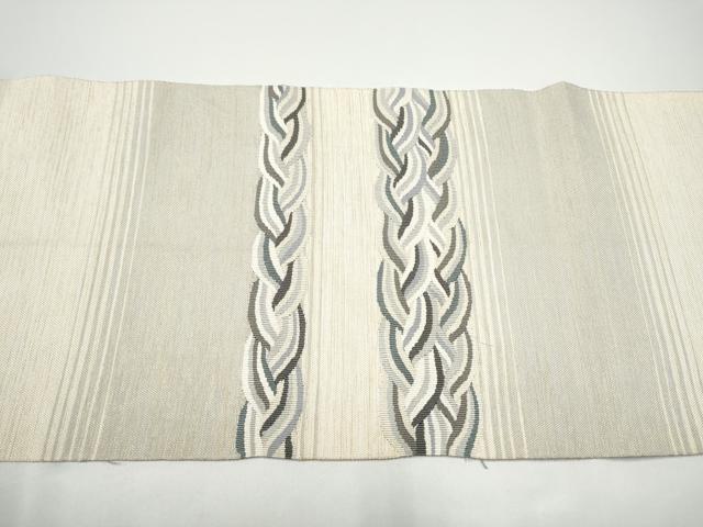 平和屋着物●八寸名古屋帯　すくい織　流水文　金糸　正絹　逸品　CABG8814hy