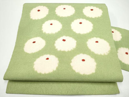 平和屋着物●九寸名古屋帯　菊　鬼しぼ縮緬　正絹　逸品　CABG8816hy