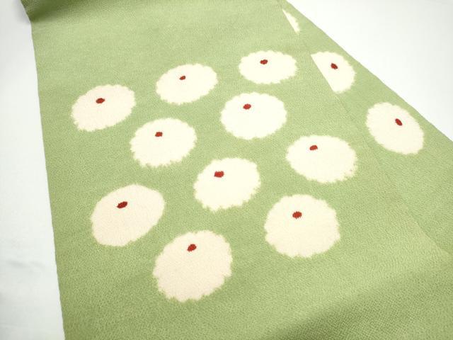 平和屋着物●九寸名古屋帯　菊　鬼しぼ縮緬　正絹　逸品　CABG8816hy