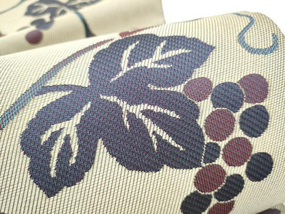平和屋着物●六通柄袋帯　葡萄蔦の葉文　正絹　逸品　CABG8827hy