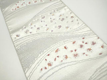平和屋着物●六通柄袋帯　舞桜文　金糸　正絹　逸品　CABG8832hy