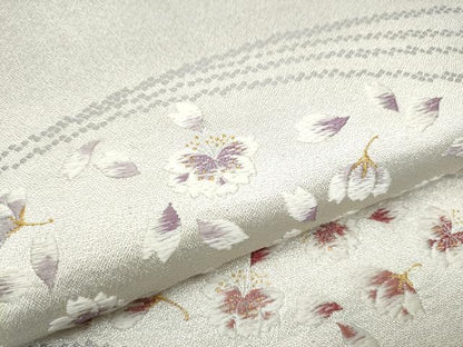 平和屋着物●六通柄袋帯　舞桜文　金糸　正絹　逸品　CABG8832hy