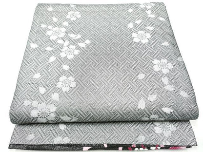 平和屋着物●両面　六通柄袋帯　舞花文　金銀糸　正絹　逸品　CABG8835hy