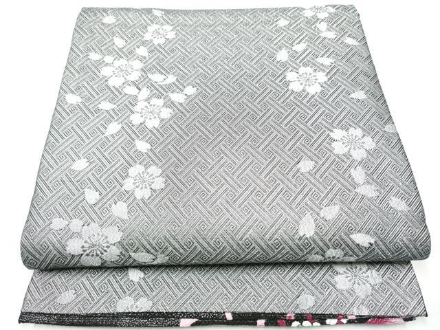 平和屋着物●両面　六通柄袋帯　舞花文　金銀糸　正絹　逸品　CABG8835hy