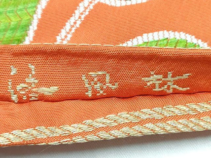 平和屋着物●洛風林　工芸帯地　六通柄袋帯　更紗花唐草文　金銀糸　正絹　逸品　CABG8842hy