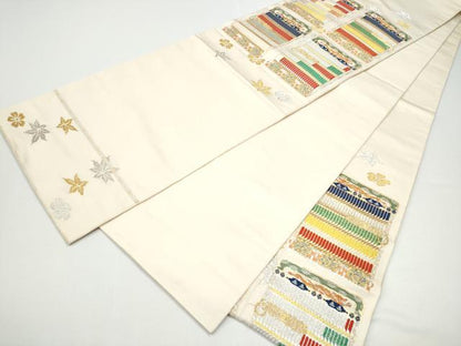 平和屋着物●太鼓柄　本袋帯　龍村平蔵柄　威毛錦　金銀糸　正絹　逸品　CABG8853hy
