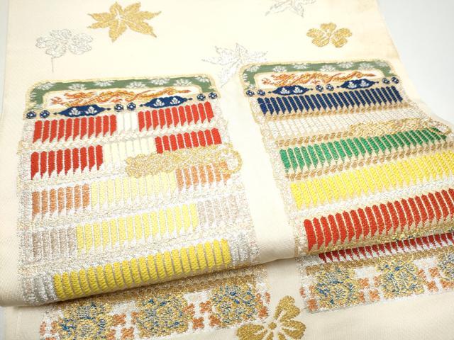 平和屋着物●太鼓柄　本袋帯　龍村平蔵柄　威毛錦　金銀糸　正絹　逸品　CABG8853hy