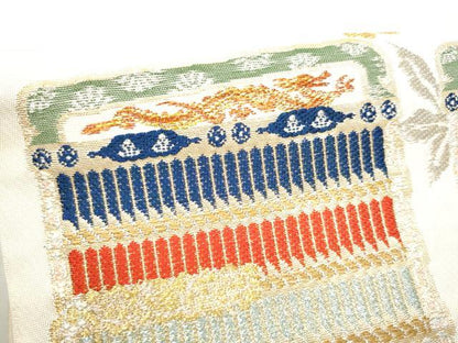 平和屋着物●太鼓柄　本袋帯　龍村平蔵柄　威毛錦　金銀糸　正絹　逸品　CABG8853hy
