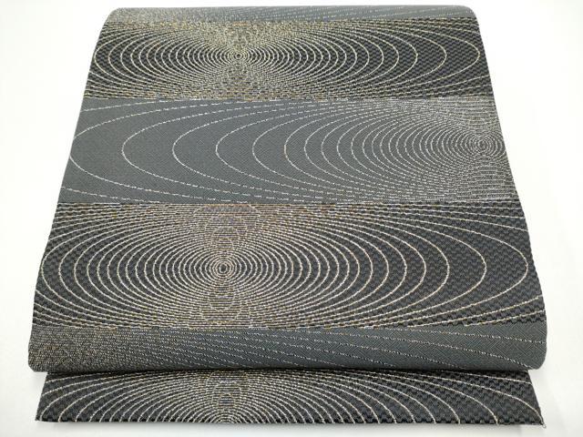 平和屋着物●染色作家　斉藤三才　両面　六通柄袋帯　流水文　三才鳥　金銀糸　正絹　逸品　CABG8862hy
