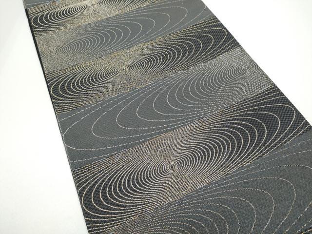 平和屋着物●染色作家　斉藤三才　両面　六通柄袋帯　流水文　三才鳥　金銀糸　正絹　逸品　CABG8862hy