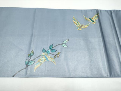 平和屋着物●染色作家　斉藤三才　太鼓柄袋帯　三才鳥　枝花文　金彩　金銀糸　正絹　逸品　CABG8868hy