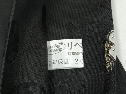 平和屋着物●六通柄袋帯　唐織　菱花文　黒地　金銀糸　正絹　逸品　CABG8870hy