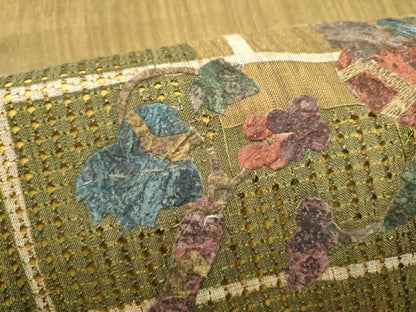平和屋着物●中国三大刺繍　スワトウ刺繍　太鼓柄袋帯　紬地　成物　金糸　正絹　逸品　CABG8873hy