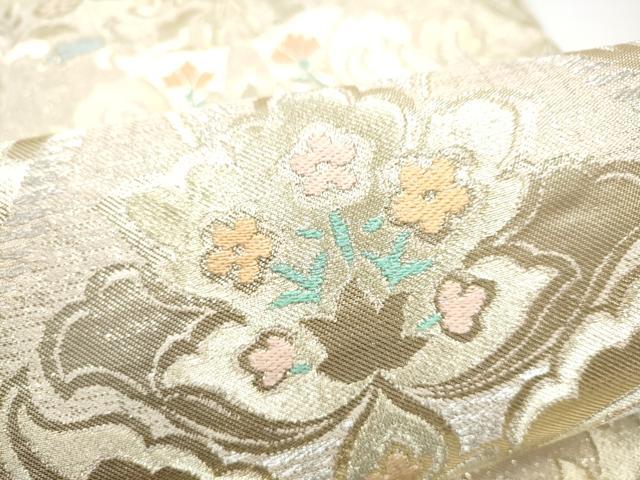 平和屋着物●西陣　川島織物　六通柄　本袋帯　更紗花文　金糸　正絹　逸品　CABG8890hy